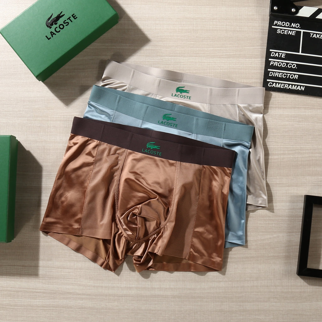 Lacoste Small Crocodile Details Men's Boxer Briefs - 3-Piece Box