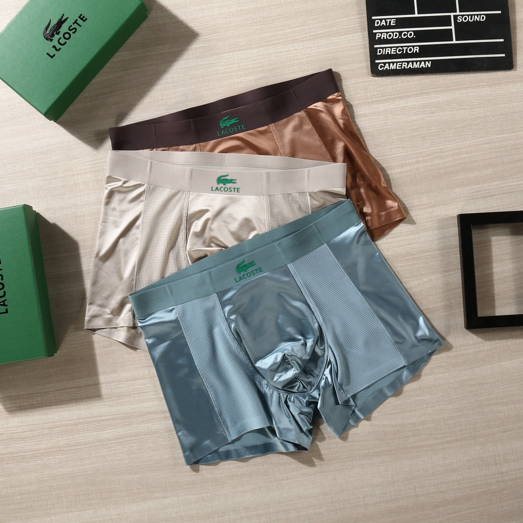 Lacoste Small Crocodile Details Men's Boxer Briefs - 3-Piece Box