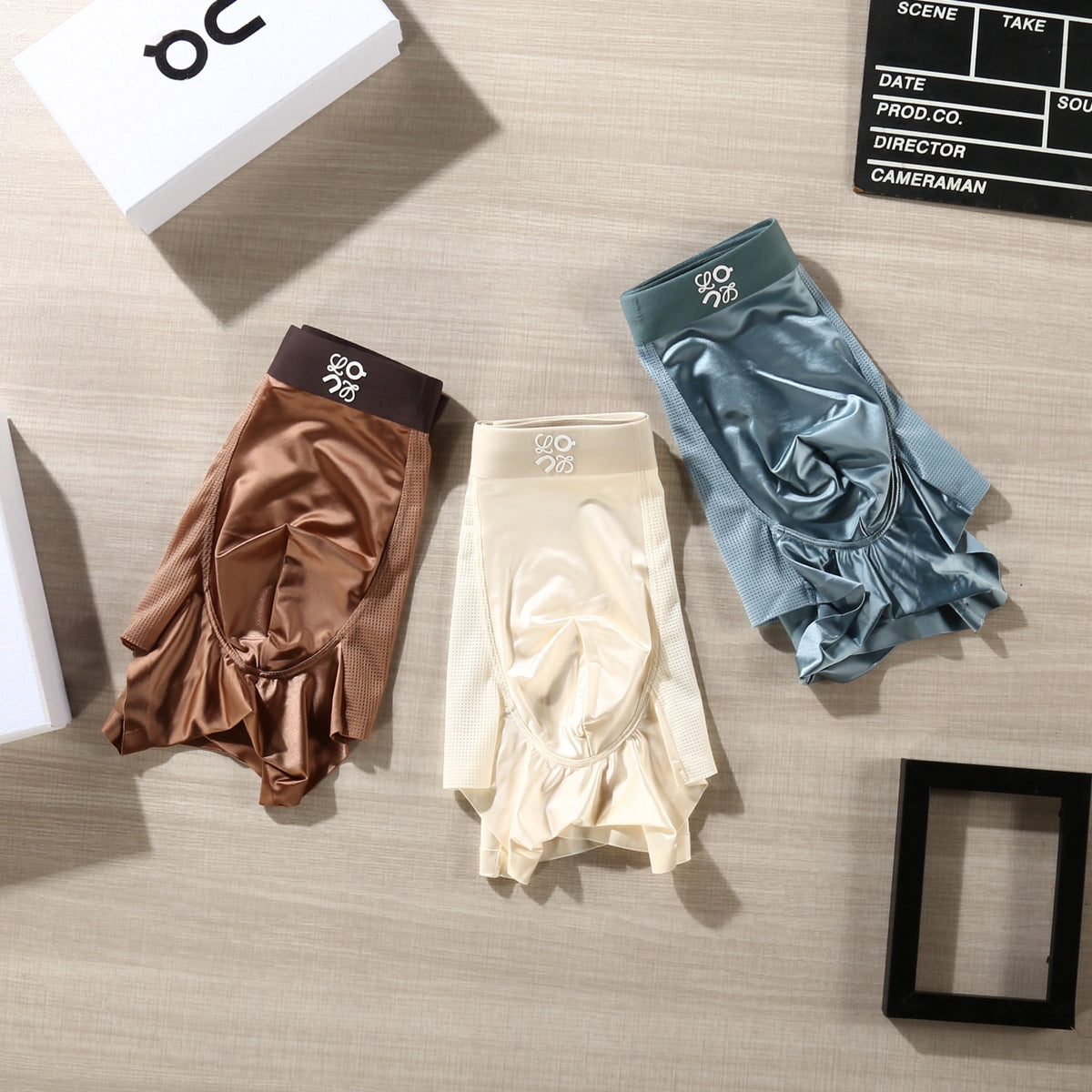 On Contrast Emblem Waistbands Men's Boxer Briefs - 3-Piece Box