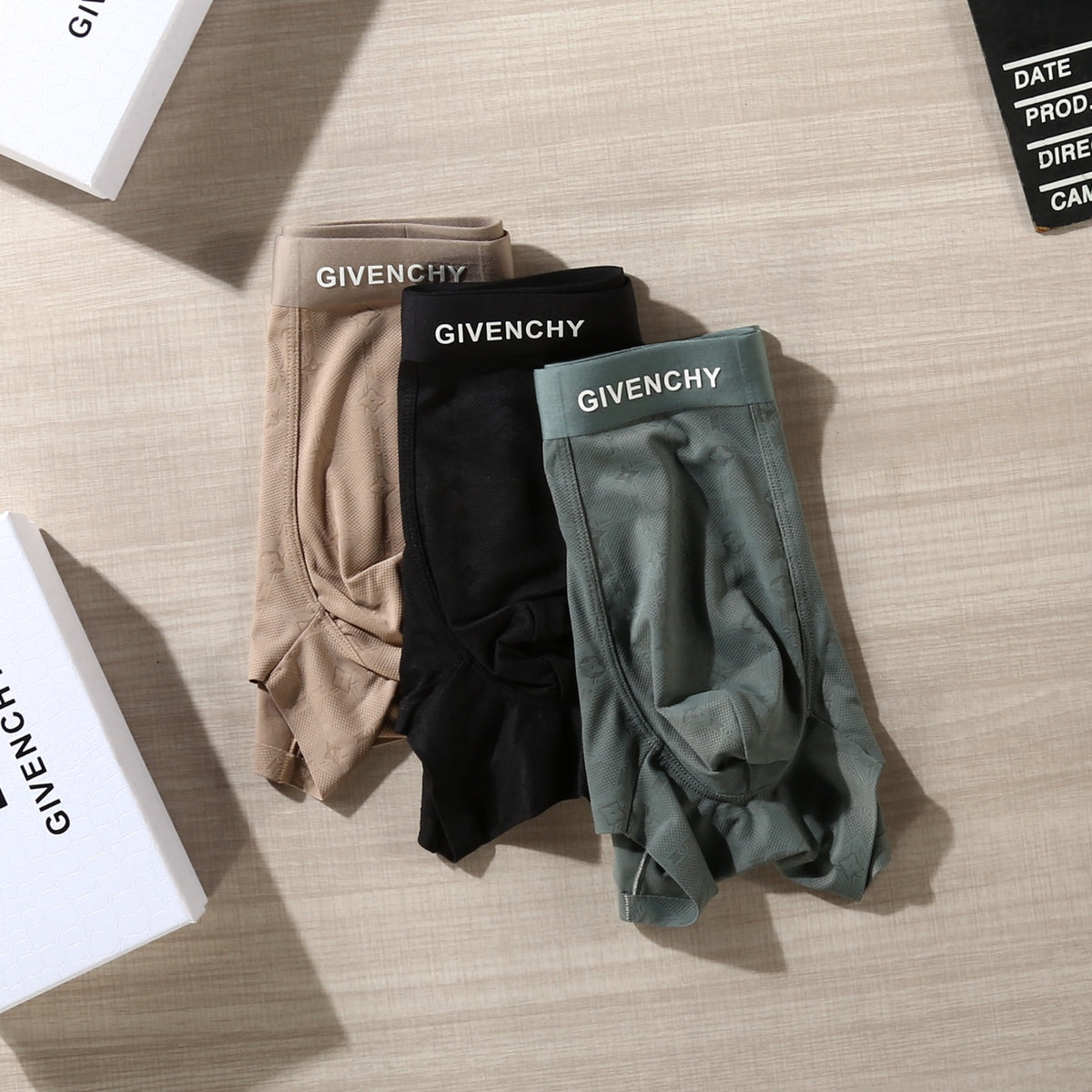 Givenchy Clean Logo Waistbands Men's Boxer Briefs - 3-Piece Box