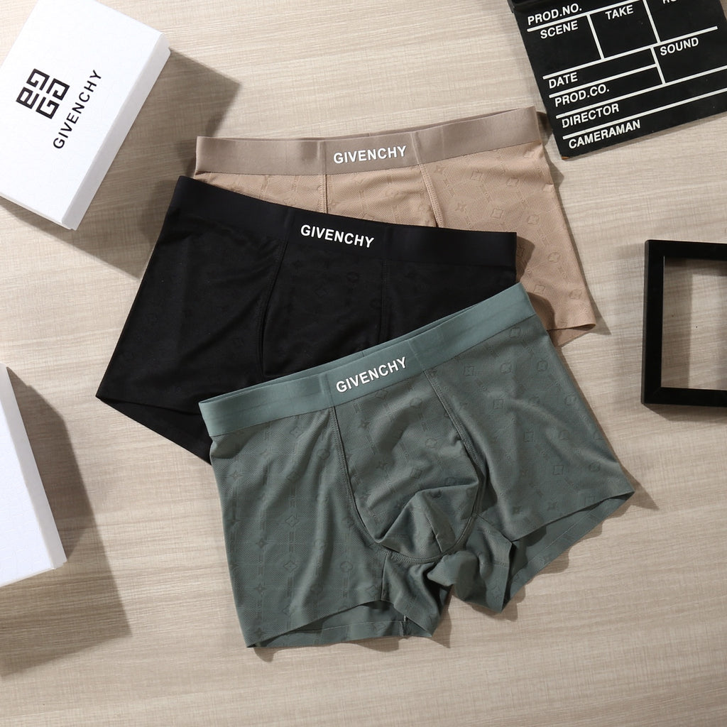 Givenchy Contrast Logo Waistbands Men's Boxer Briefs - 3-Piece Box