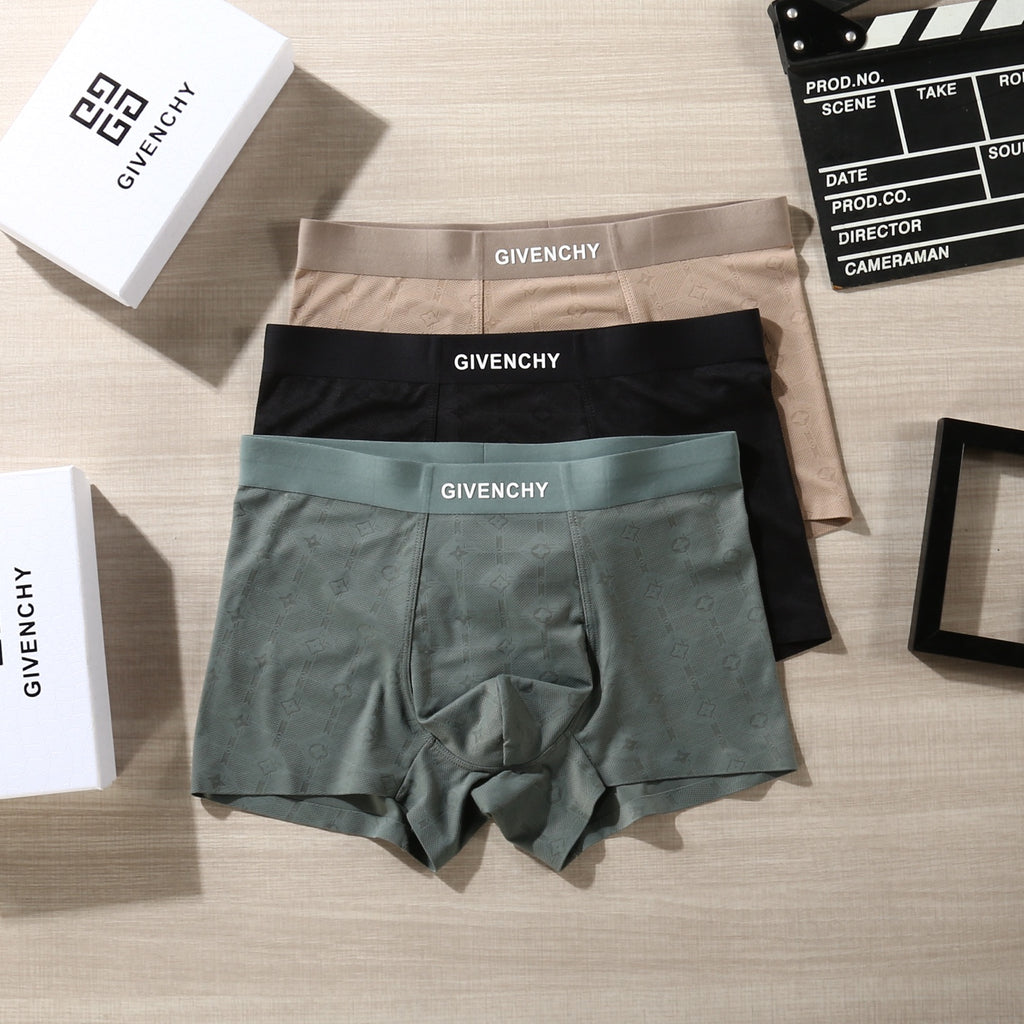 Givenchy Contrast Logo Waistbands Men's Boxer Briefs - 3-Piece Box