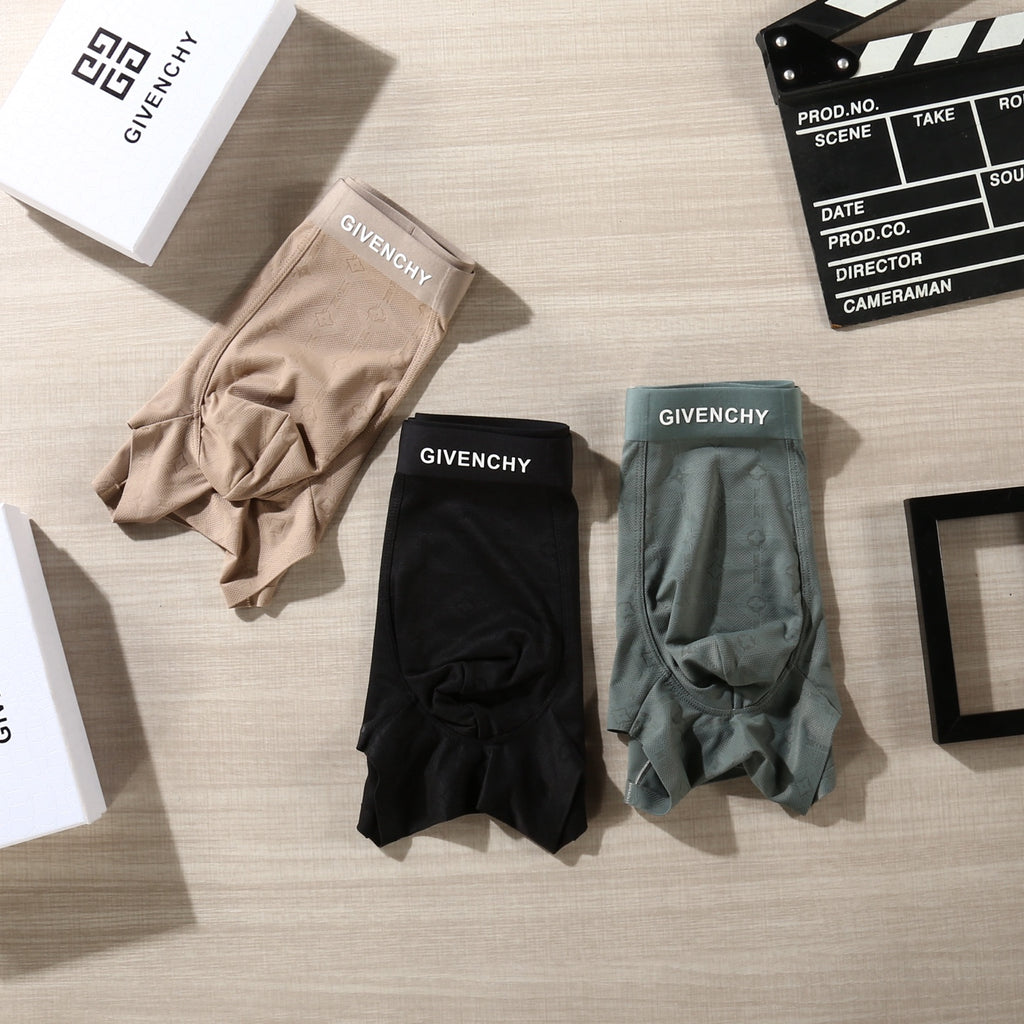 Givenchy Clean Logo Waistbands Men's Boxer Briefs - 3-Piece Box