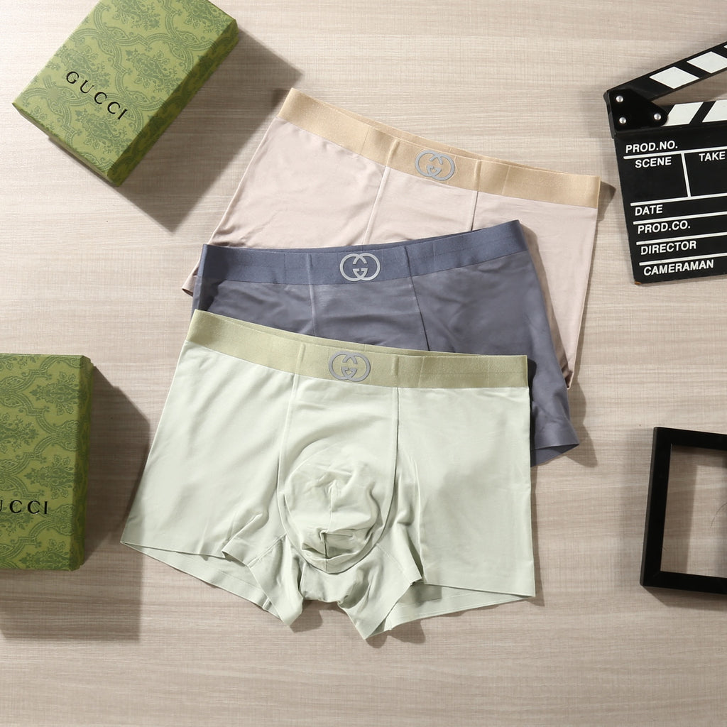 Gucci Contrast Logo Waistbands Men's Boxer Briefs - 3-Piece Box