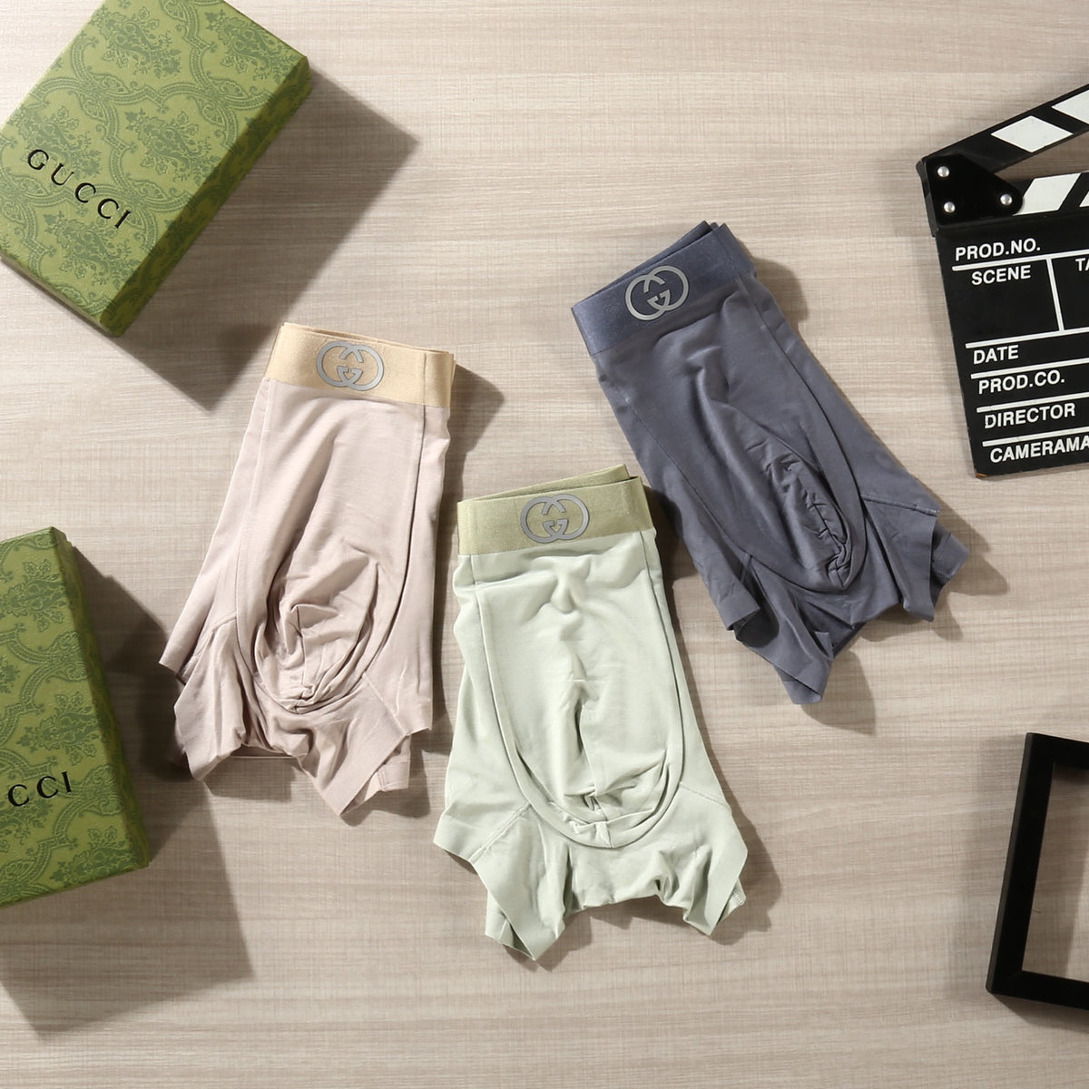 Gucci Contrast Logo Waistbands Men's Boxer Briefs - 3-Piece Box