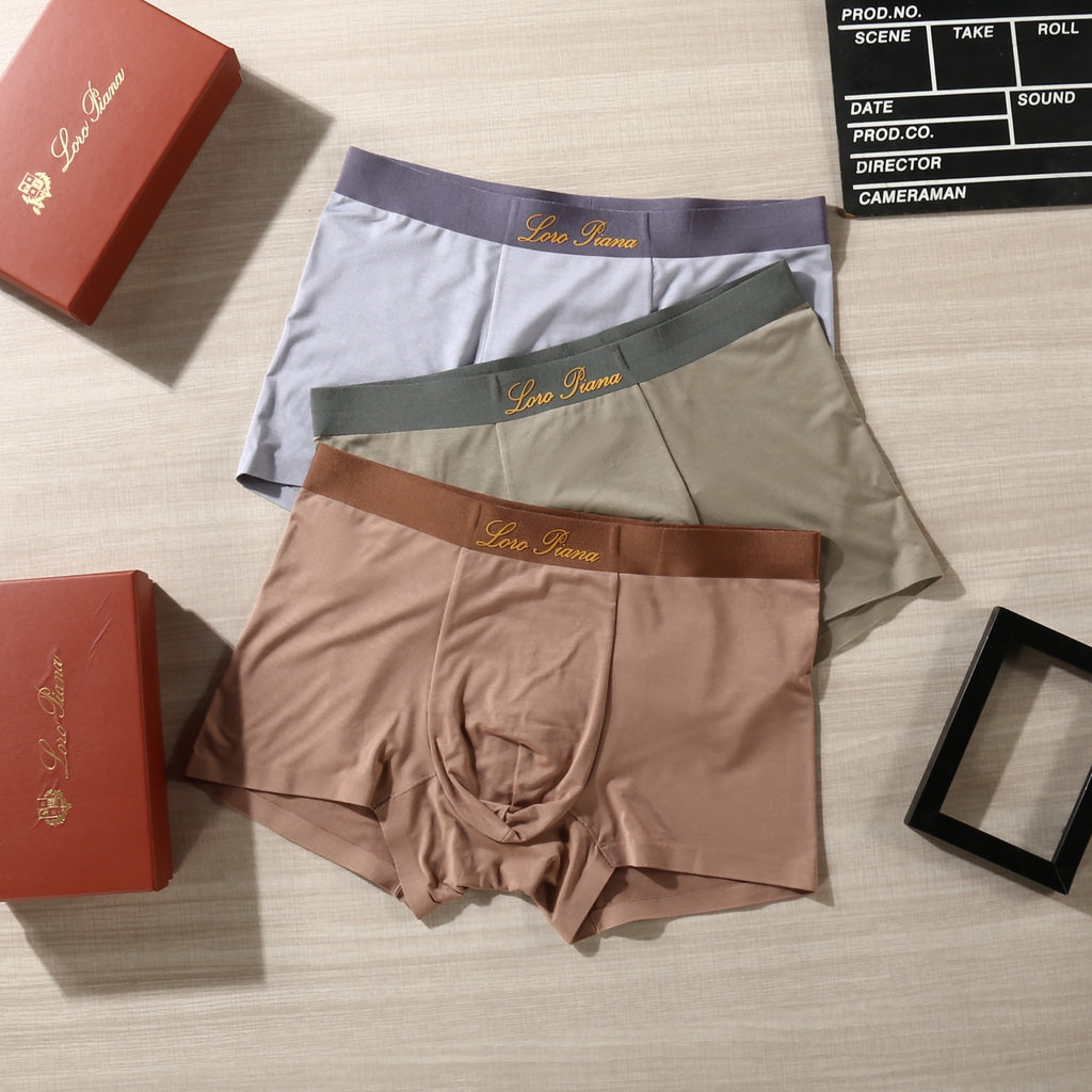 Loro Piana Script Details Men's Boxer Briefs - 3-Piece Box