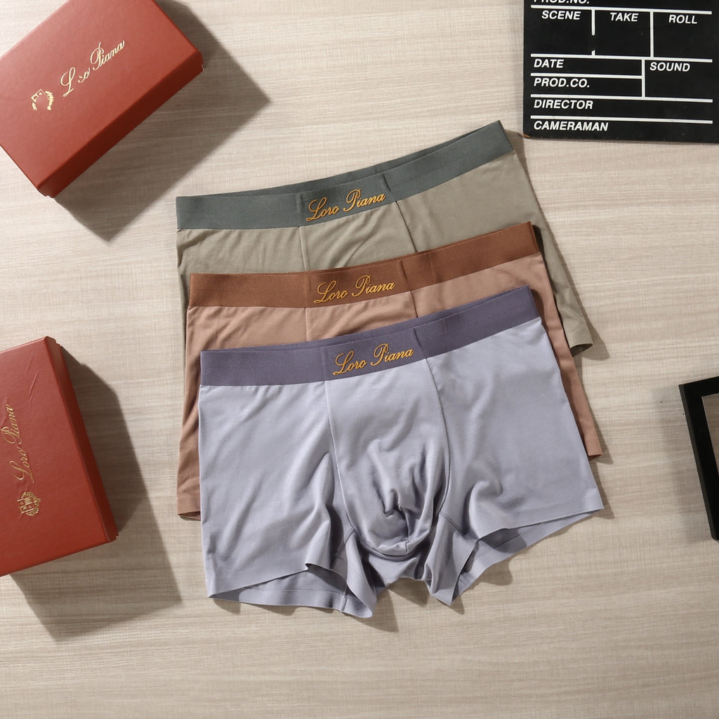 Loro Piana Script Details Men's Boxer Briefs - 3-Piece Box