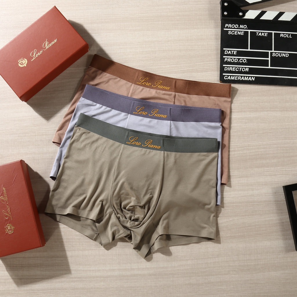 Loro Piana Script Details Men's Boxer Briefs - 3-Piece Box