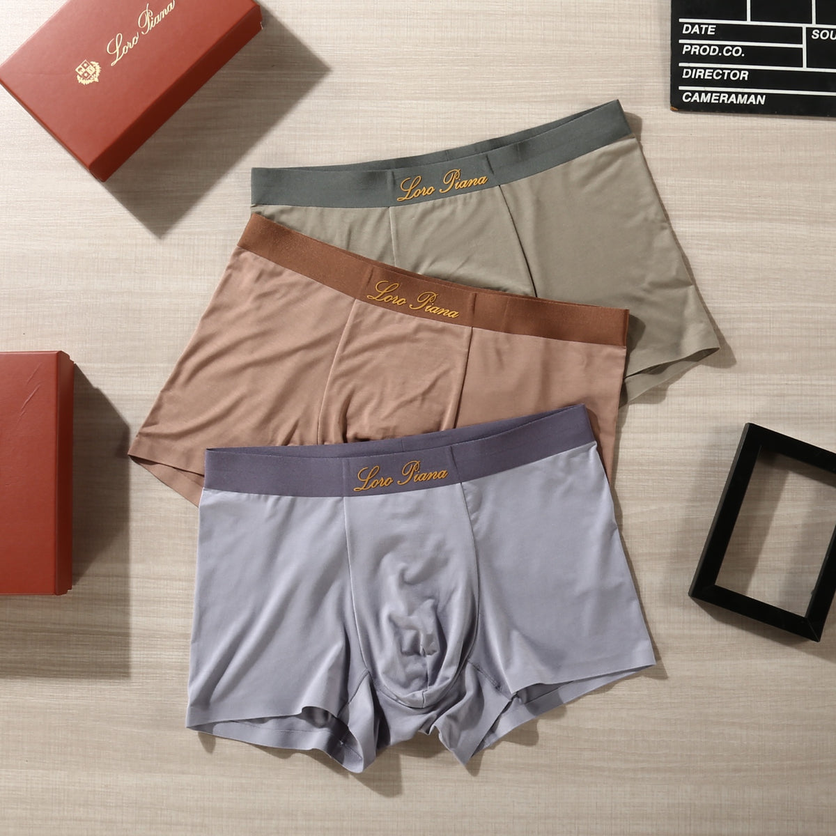 Loro Piana Script Details Men's Boxer Briefs - 3-Piece Box