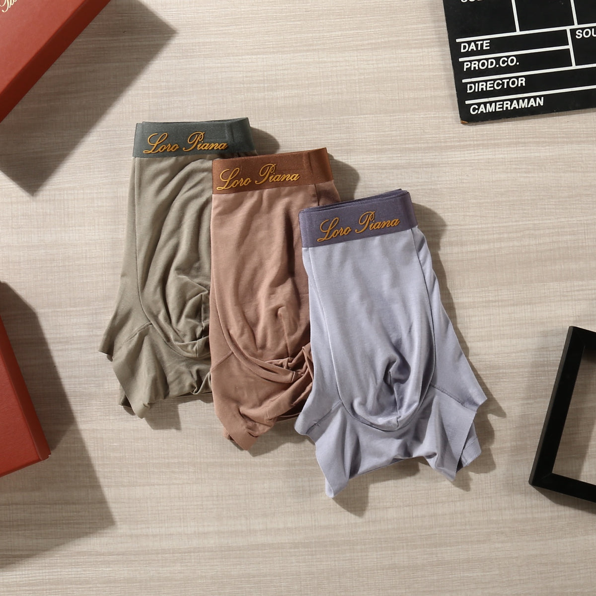 Loro Piana Script Details Men's Boxer Briefs - 3-Piece Box