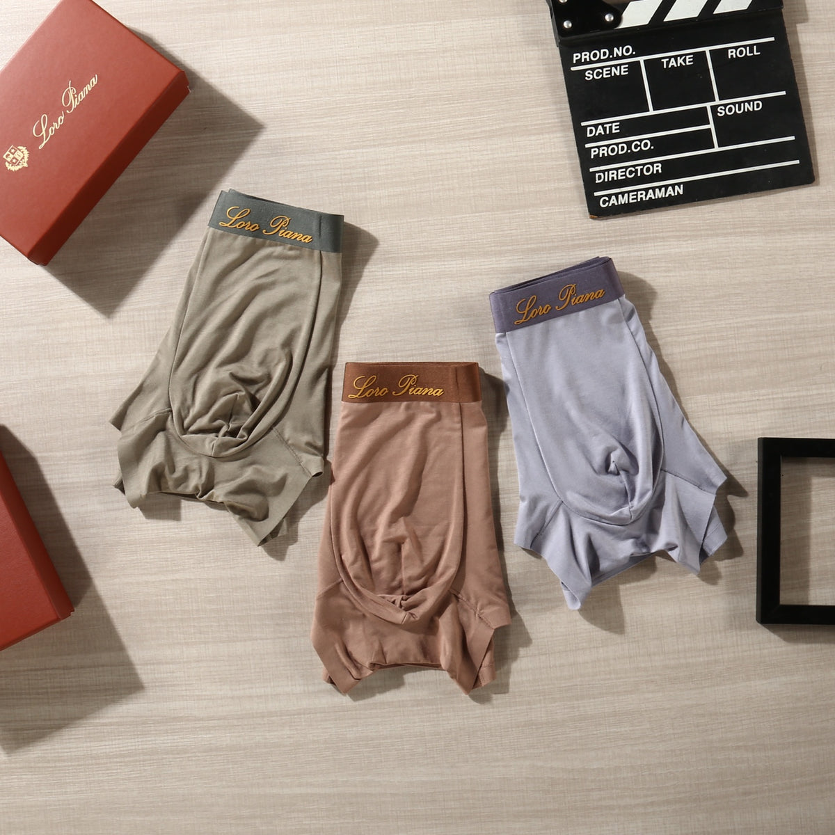 Loro Piana Script Details Men's Boxer Briefs - 3-Piece Box