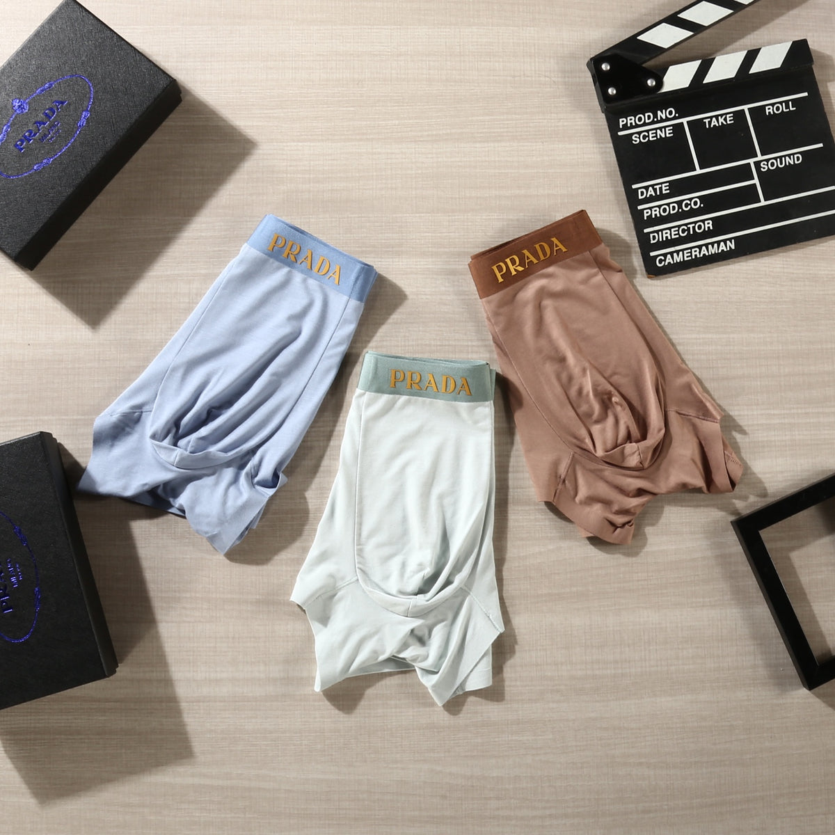 Prada Contrast Logo Waistbands Men's Boxer Briefs - 3-Piece Box
