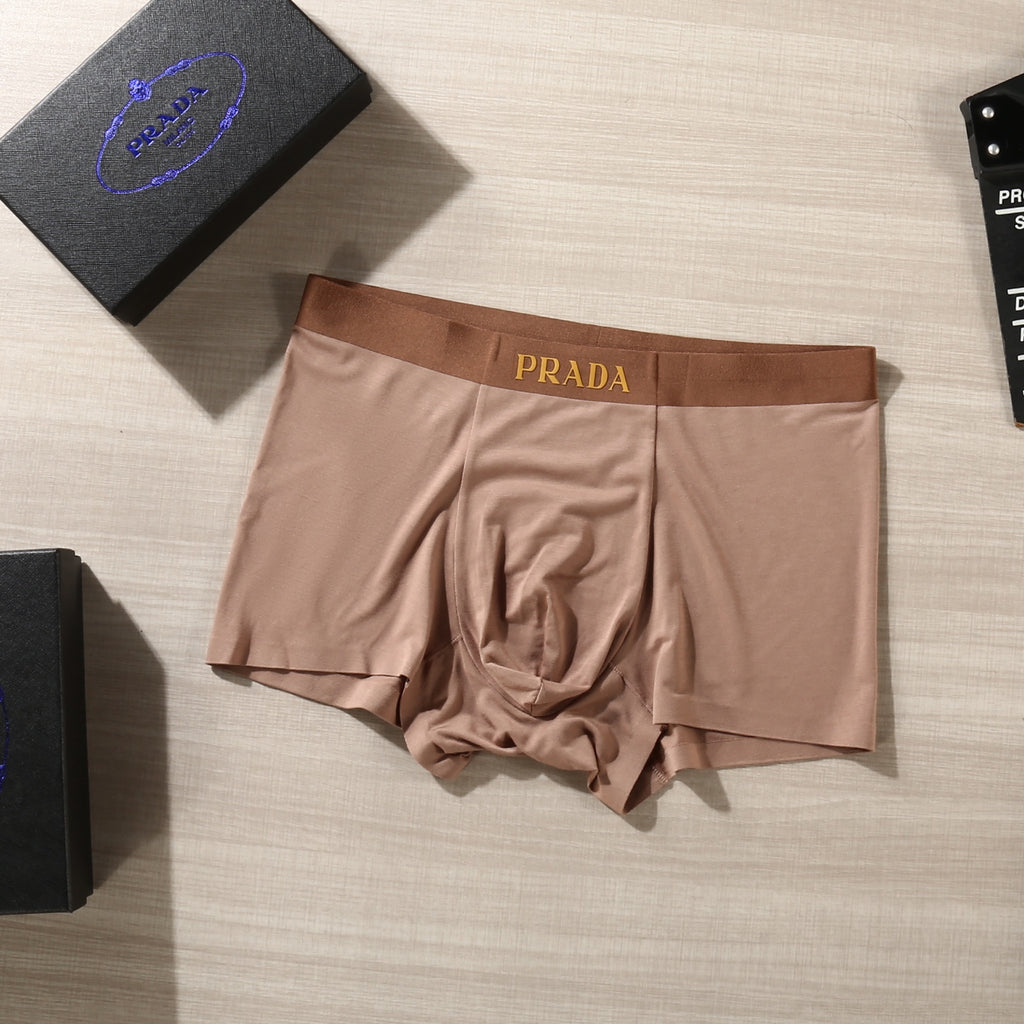 Prada Contrast Logo Waistbands Men's Boxer Briefs - 3-Piece Box