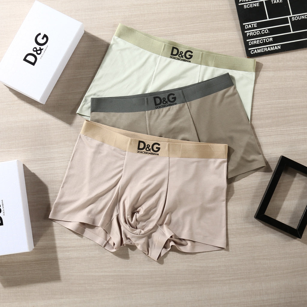 Dolce & Gabbana Logo Waistbands Men's Boxer Briefs - 3-Piece Box