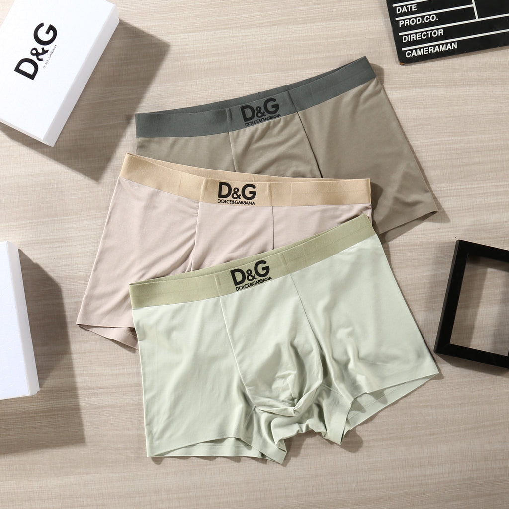 Dolce & Gabbana Logo Waistbands Men's Boxer Briefs - 3-Piece Box
