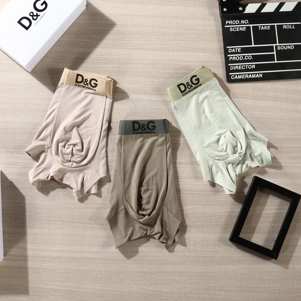 Dolce & Gabbana Logo Waistbands Men's Boxer Briefs - 3-Piece Box