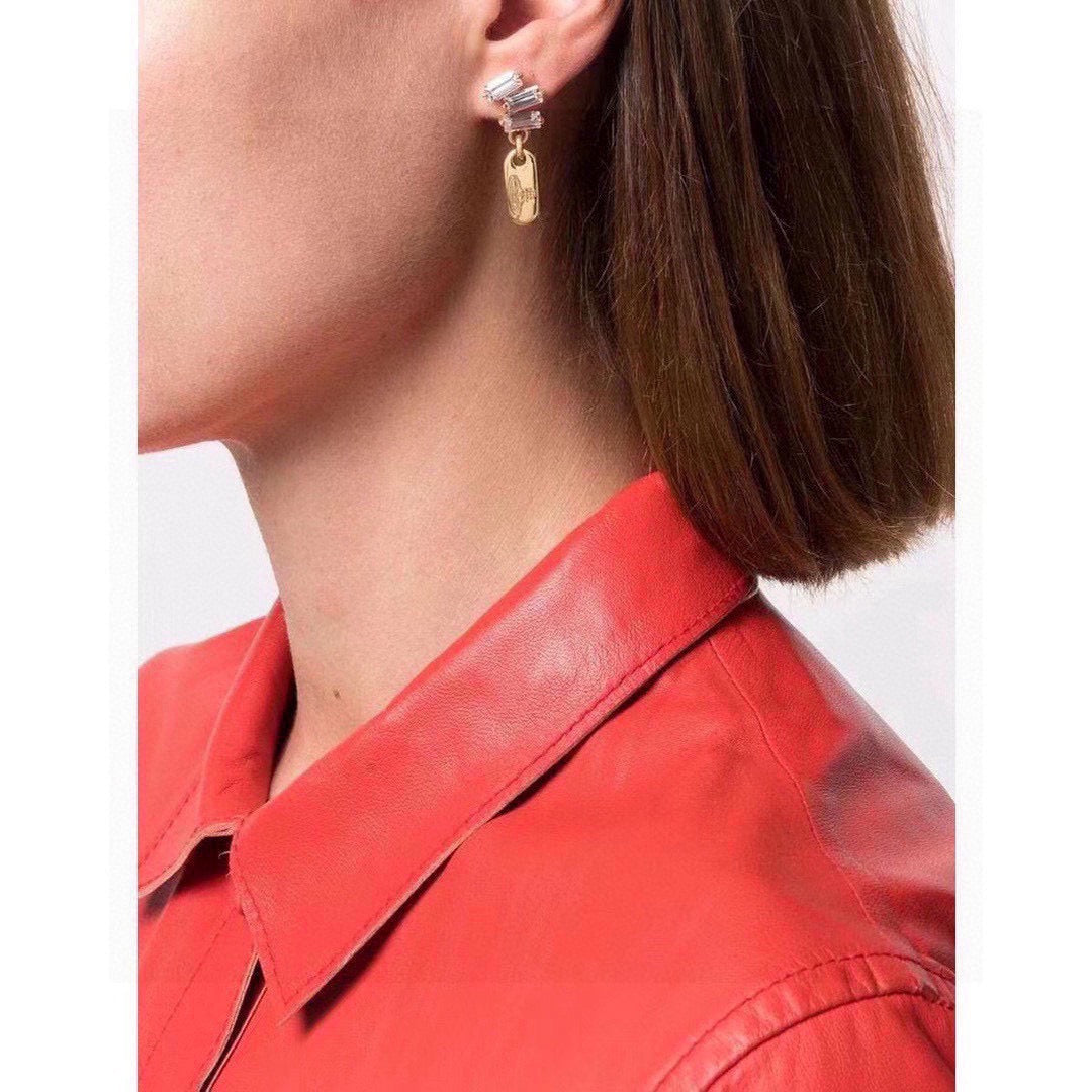 Orb Stud Earrings in Polished Metal-Tone – Design 004 detail view