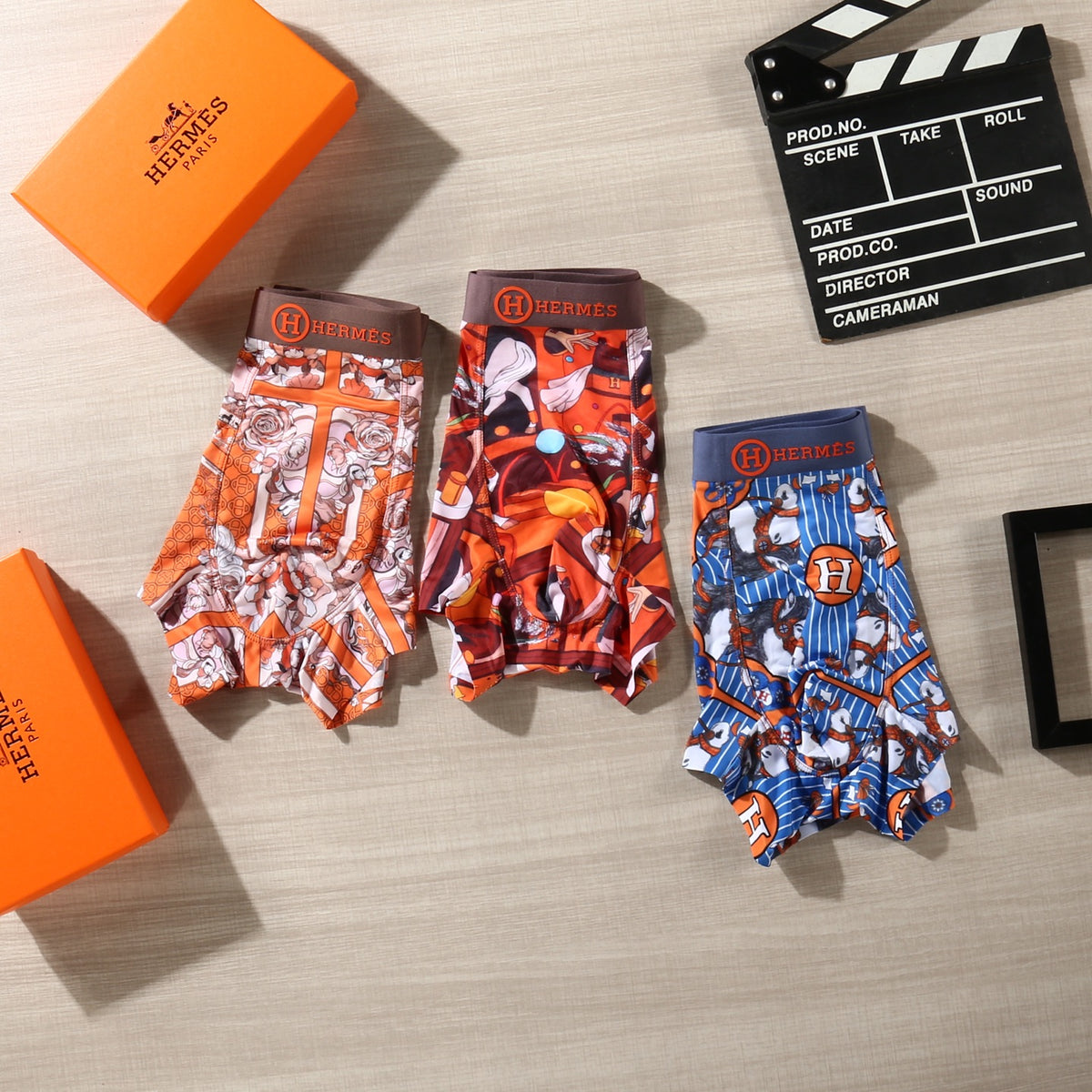 Hermes Graphic Patterns Men's Boxer Briefs - 3-Piece Box