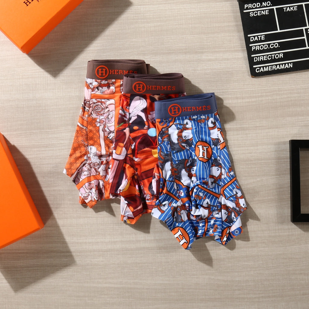 Hermes Graphic Patterns Men's Boxer Briefs - 3-Piece Box
