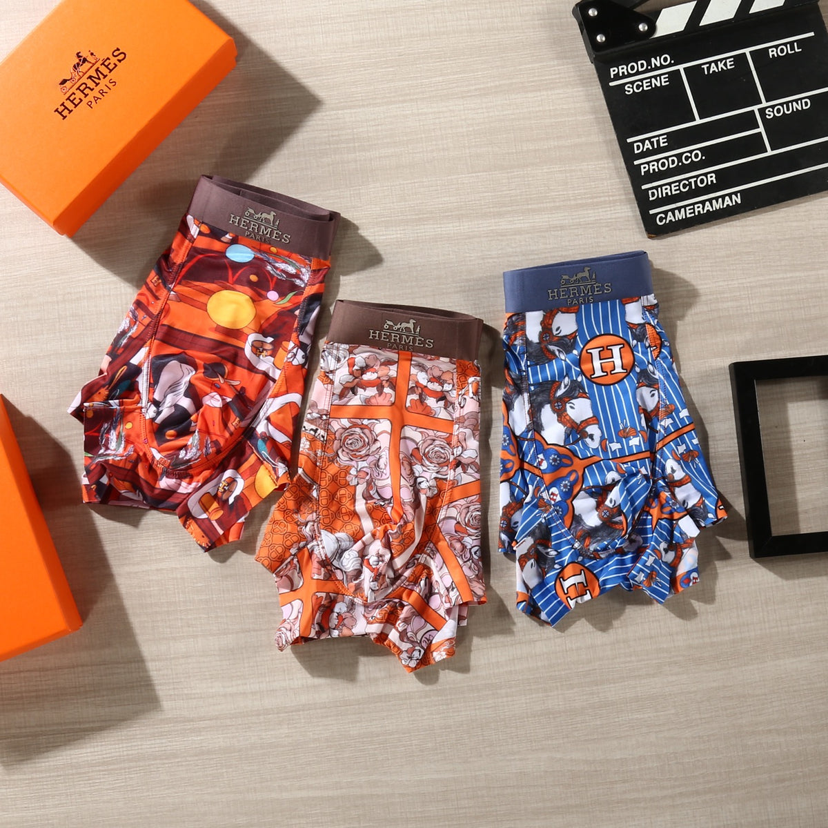 Hermes Graphic Patterns Men's Boxer Briefs - 3-Piece Box