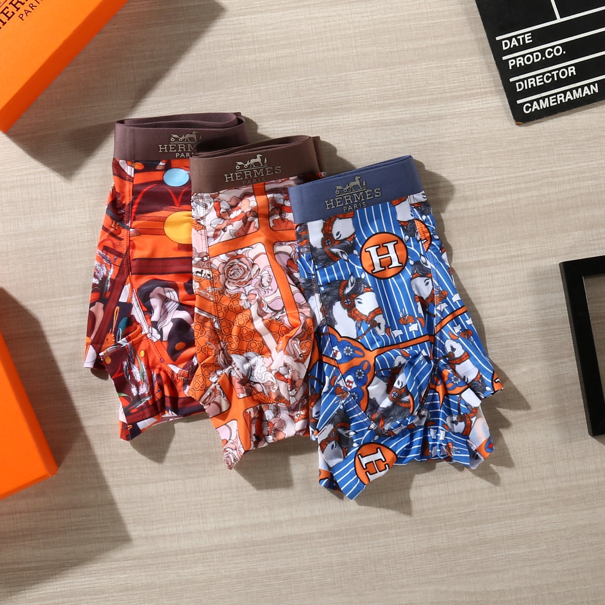Hermes Graphic Patterns Men's Boxer Briefs - 3-Piece Box