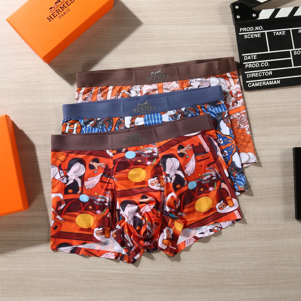 Hermes Graphic Patterns Men's Boxer Briefs - 3-Piece Box