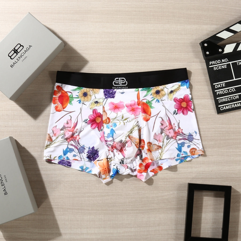 Balenciaga Colourful Floral Graphics Men's Boxer Briefs - 3-Piece Box
