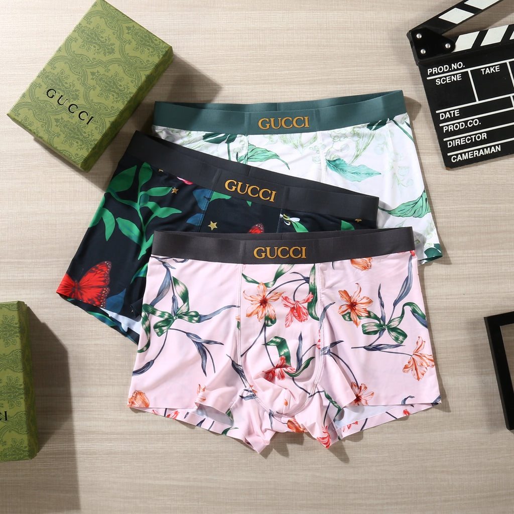 Gucci Colourful Floral Graphics Men's Boxer Briefs - 3-Piece Box