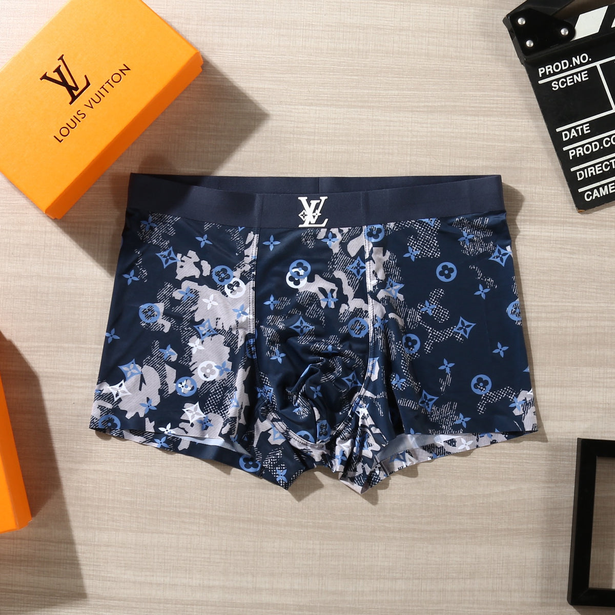 Louis Vuitton Floral And Initial Motifs Men's Boxer Briefs - 3-Piece Box