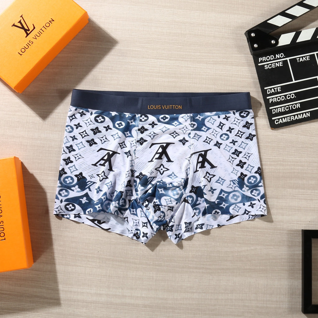 Louis Vuitton Floral And Initial Motifs Men's Boxer Briefs - 3-Piece Box