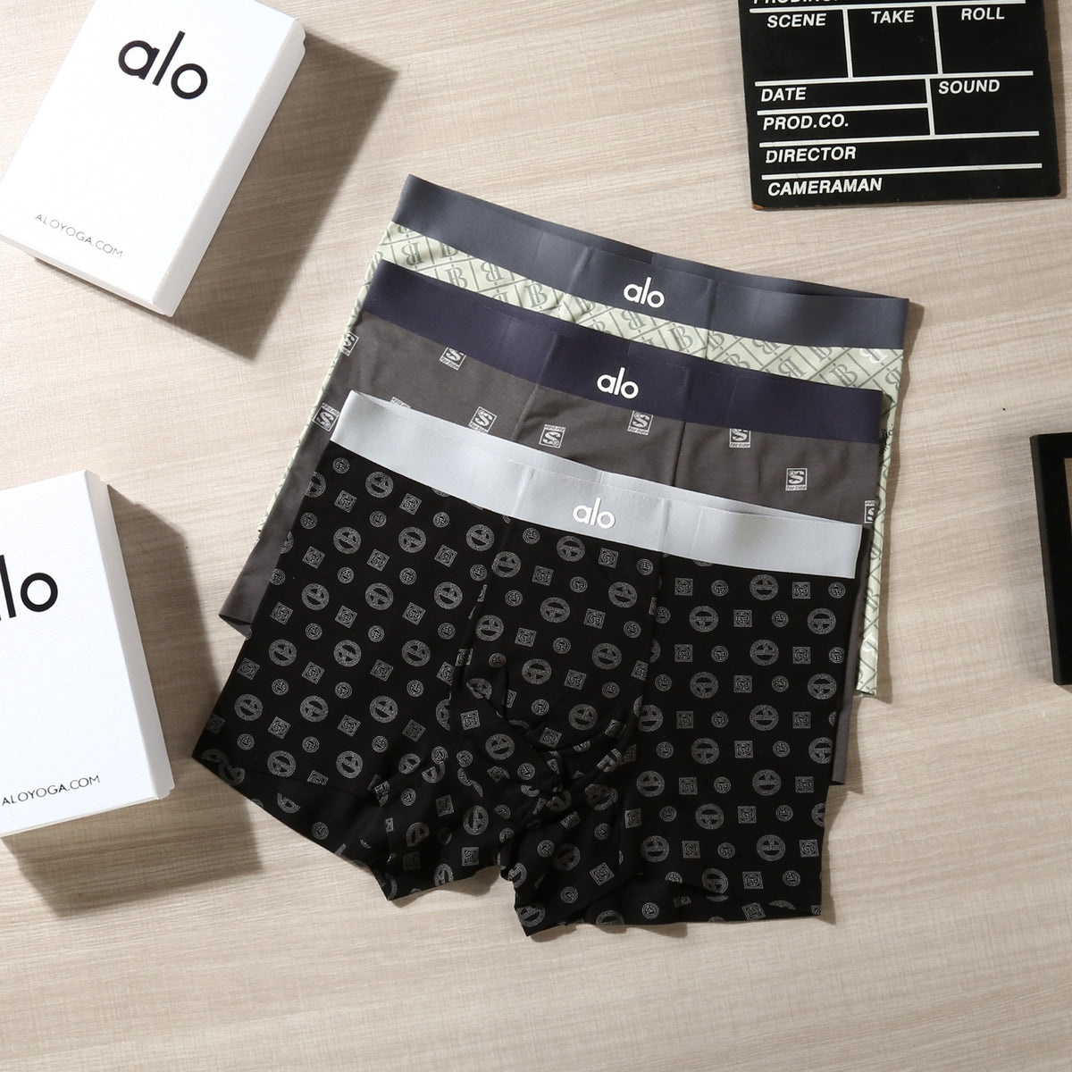 Alo All-Over Motifs Men's Boxer Briefs - 3-Piece Box