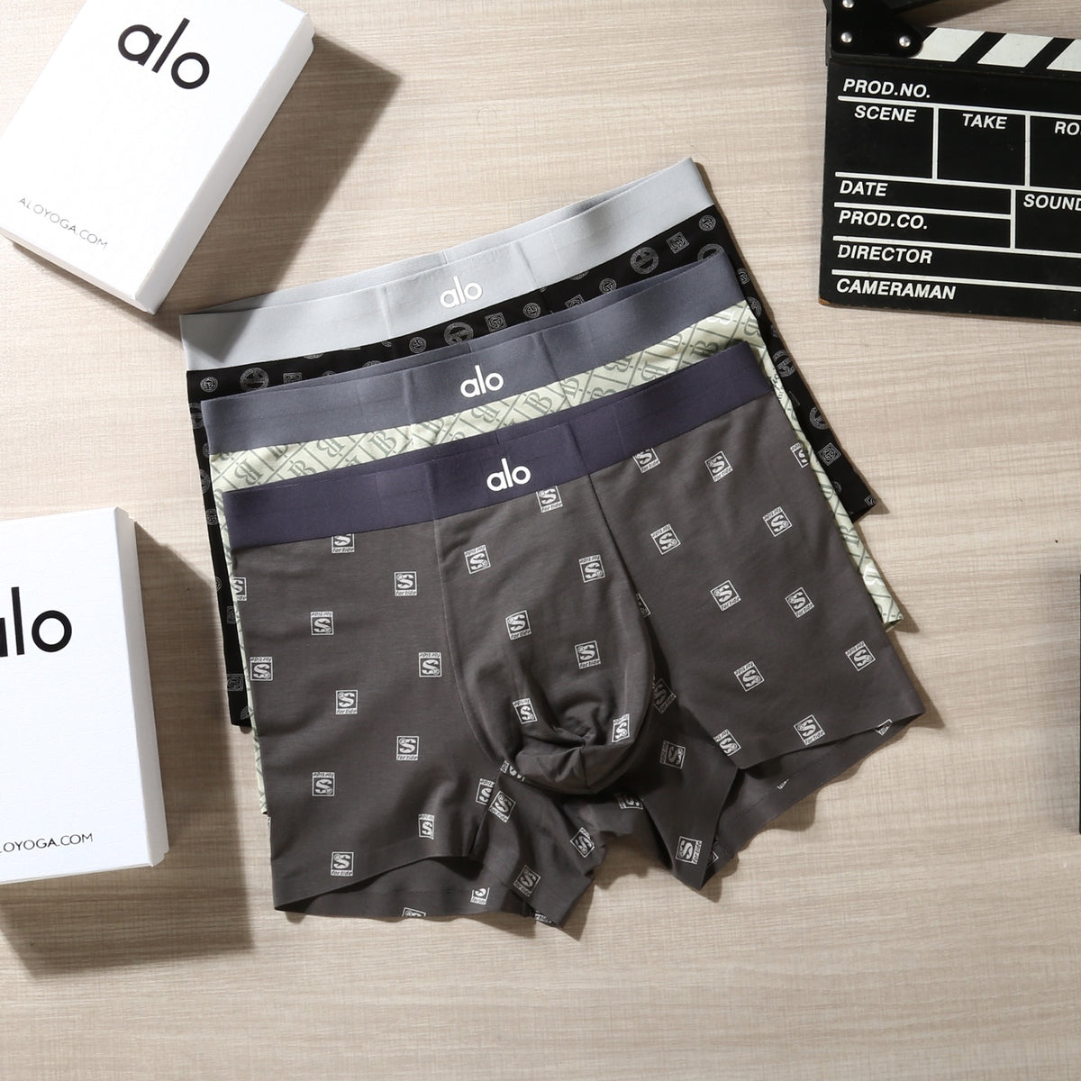 Alo All-Over Motifs Men's Boxer Briefs - 3-Piece Box
