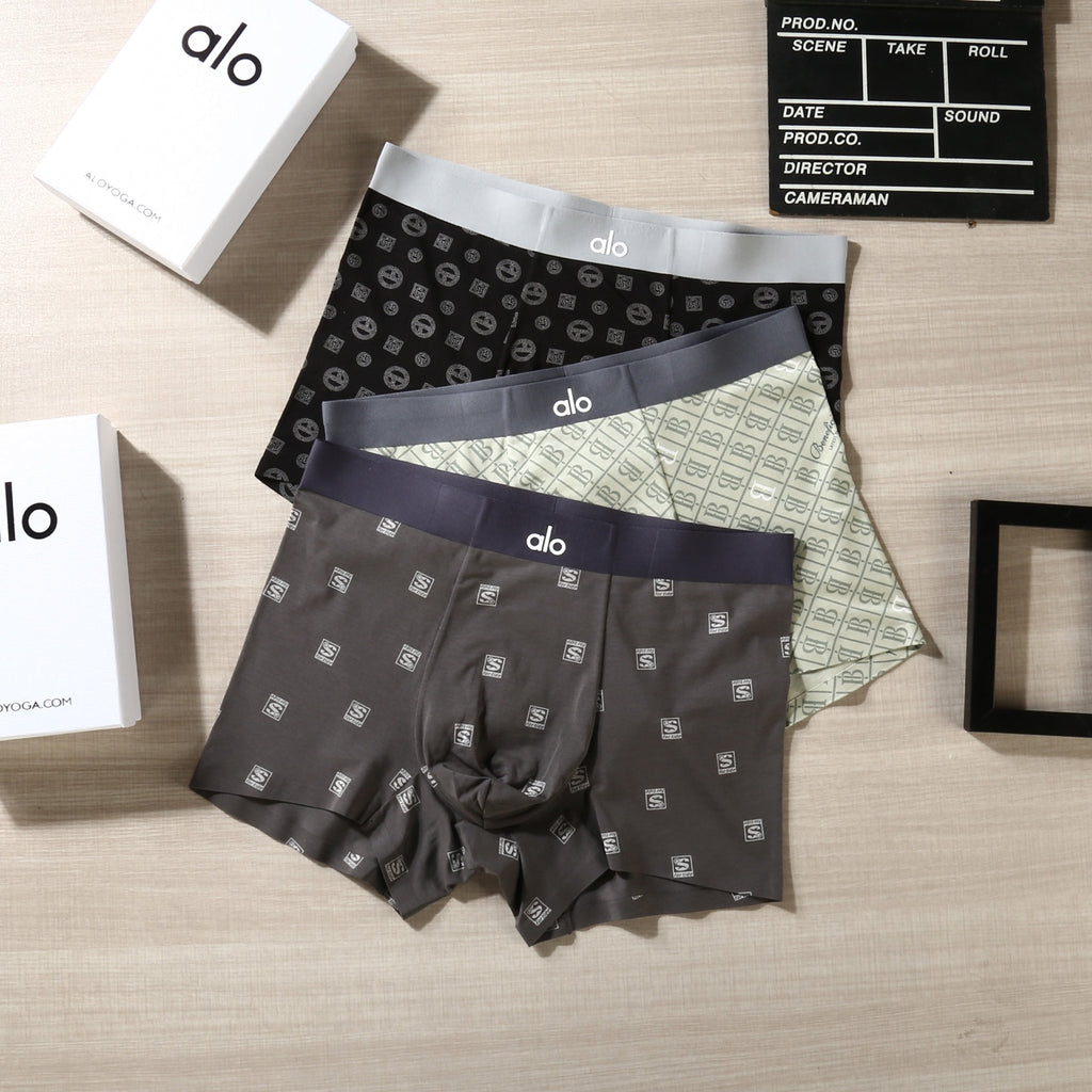 Alo All-Over Motifs Men's Boxer Briefs - 3-Piece Box