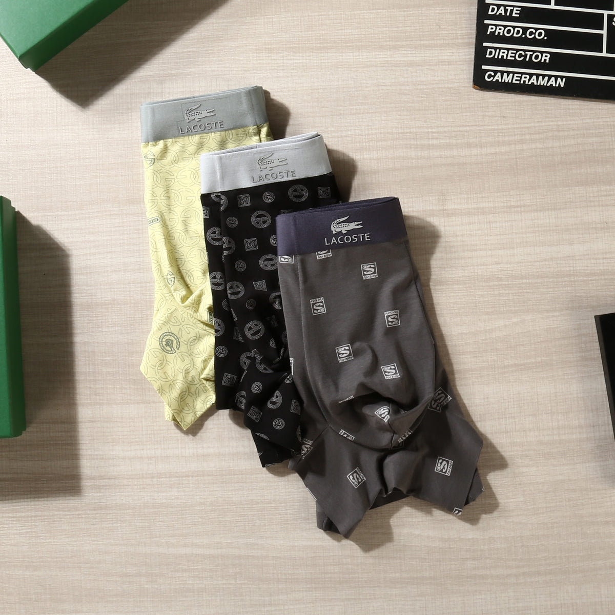Lacoste Small Crocodile Details Men's Boxer Briefs - 3-Piece Box