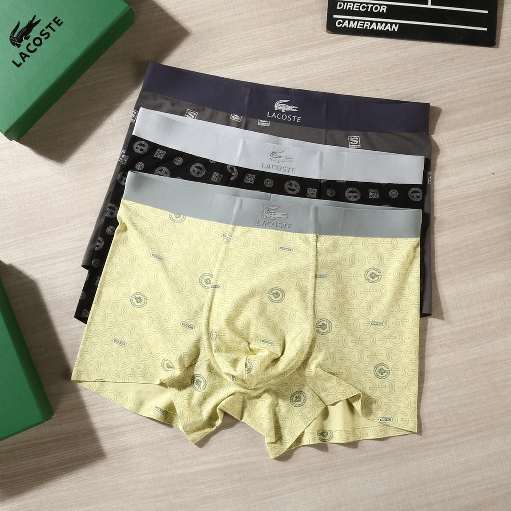 Lacoste Small Crocodile Details Men's Boxer Briefs - 3-Piece Box