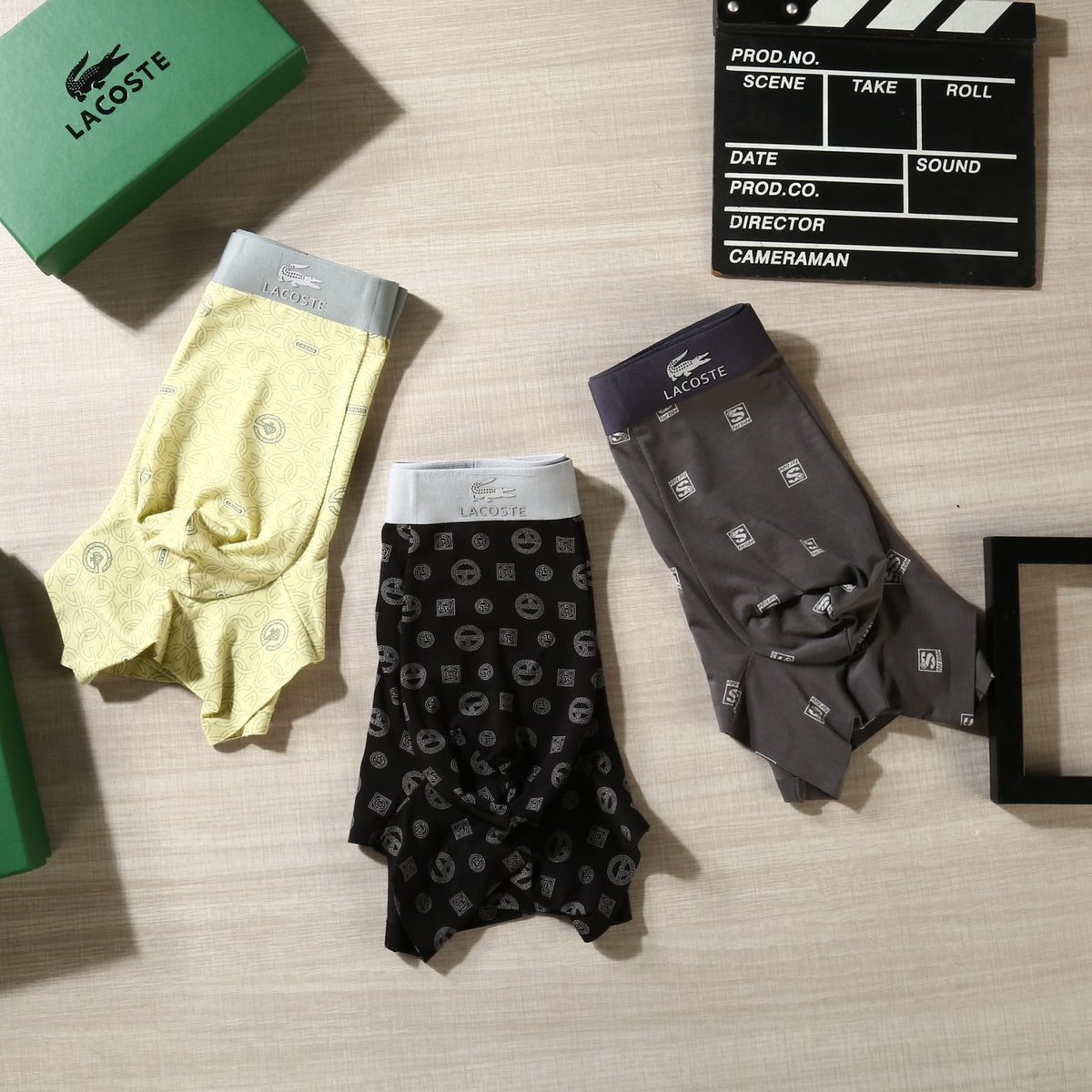 Lacoste Small Crocodile Details Men's Boxer Briefs - 3-Piece Box