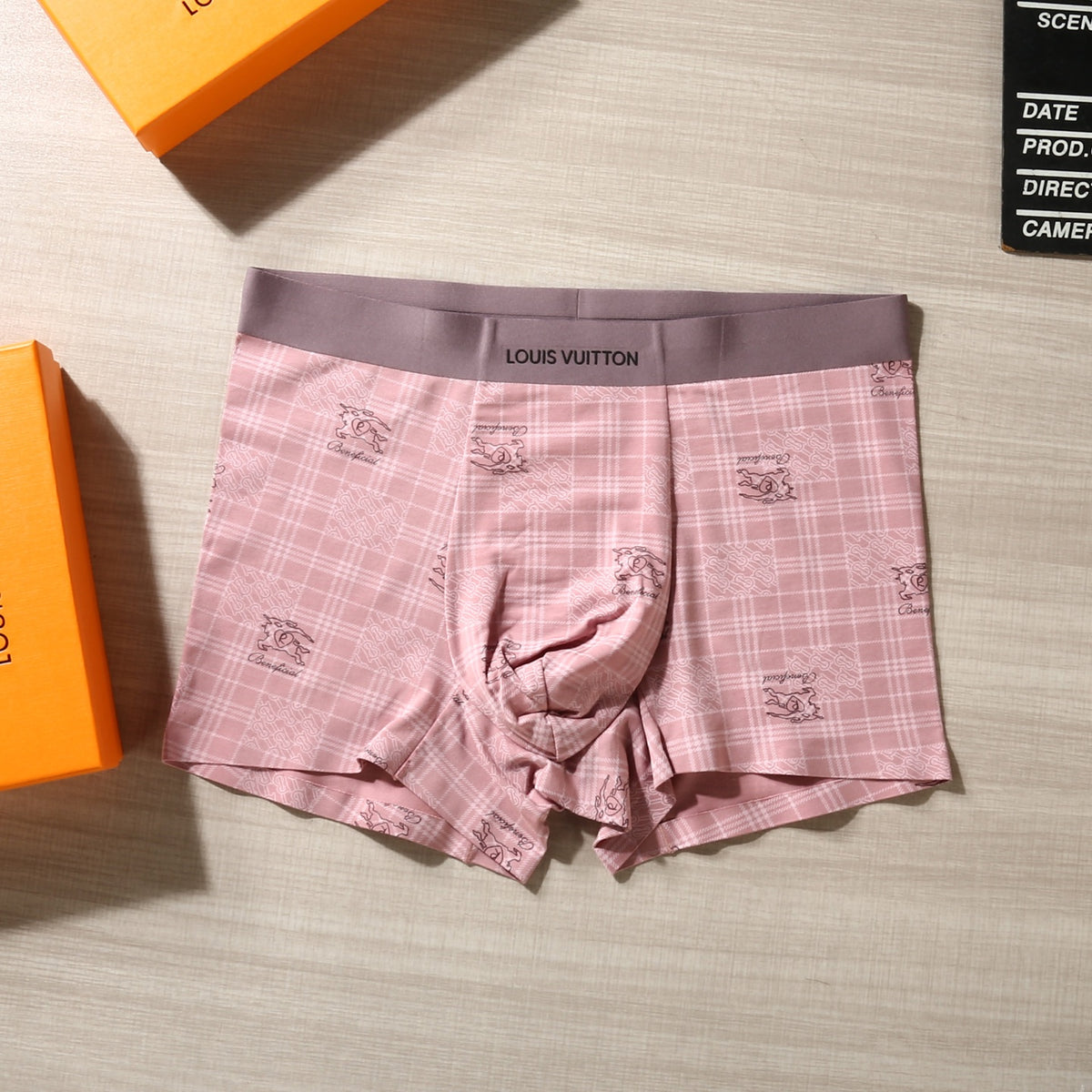 Louis Vuitton Checker-Pattern Boxer Briefs In Black, White And Men's Boxer Briefs - 3-Piece Box