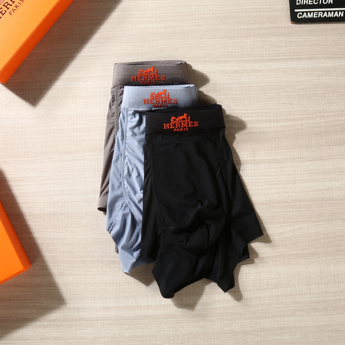 Hermes Understated Waistband Details Men's Boxer Briefs - 3-Piece Box