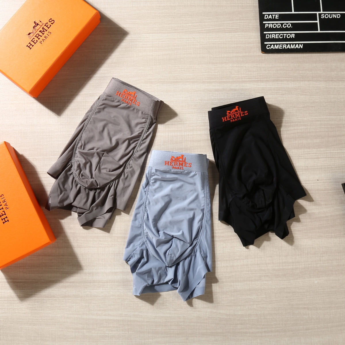 Hermes Understated Waistband Details Men's Boxer Briefs - 3-Piece Box