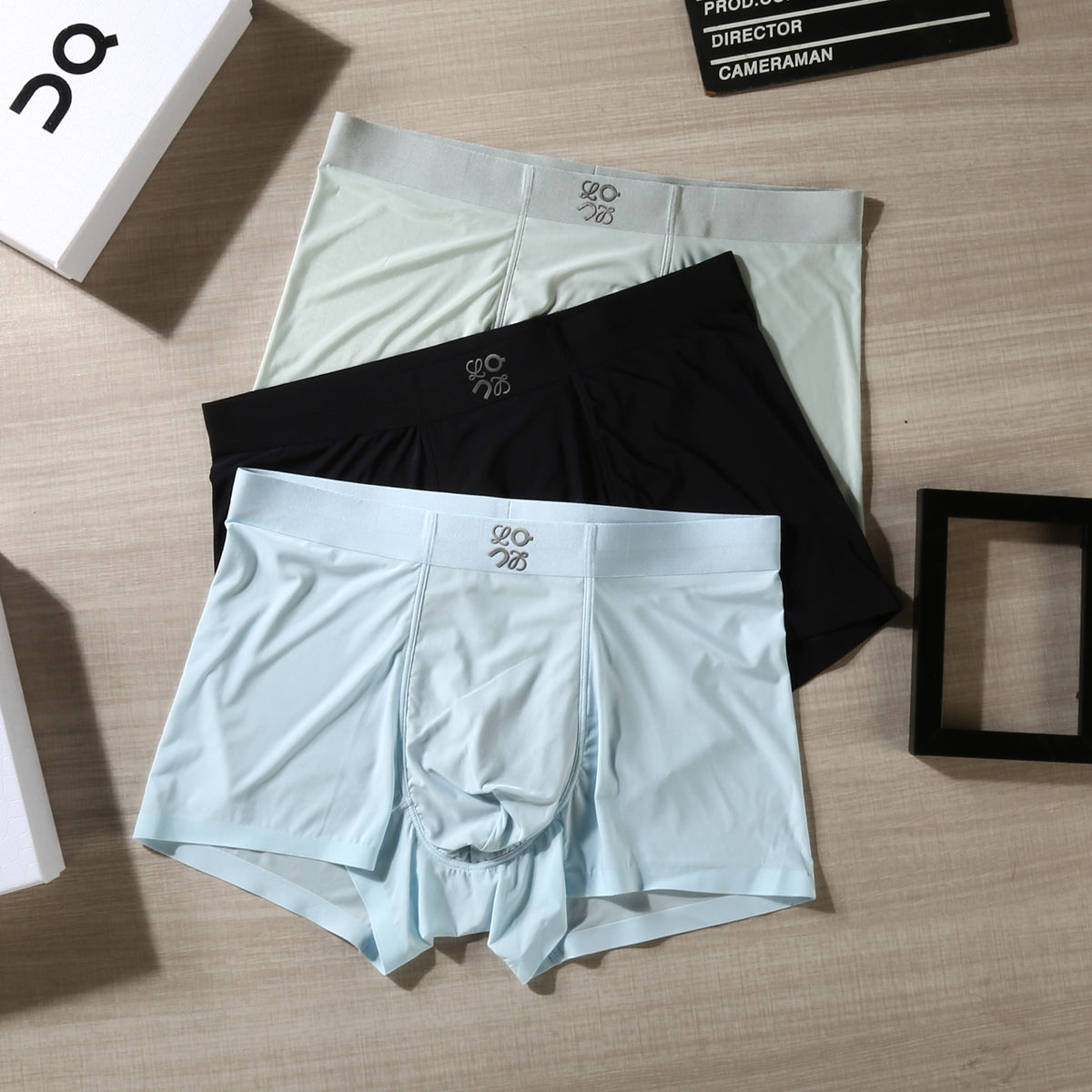 On Clean Logo Waistbands Men's Boxer Briefs - 3-Piece Box