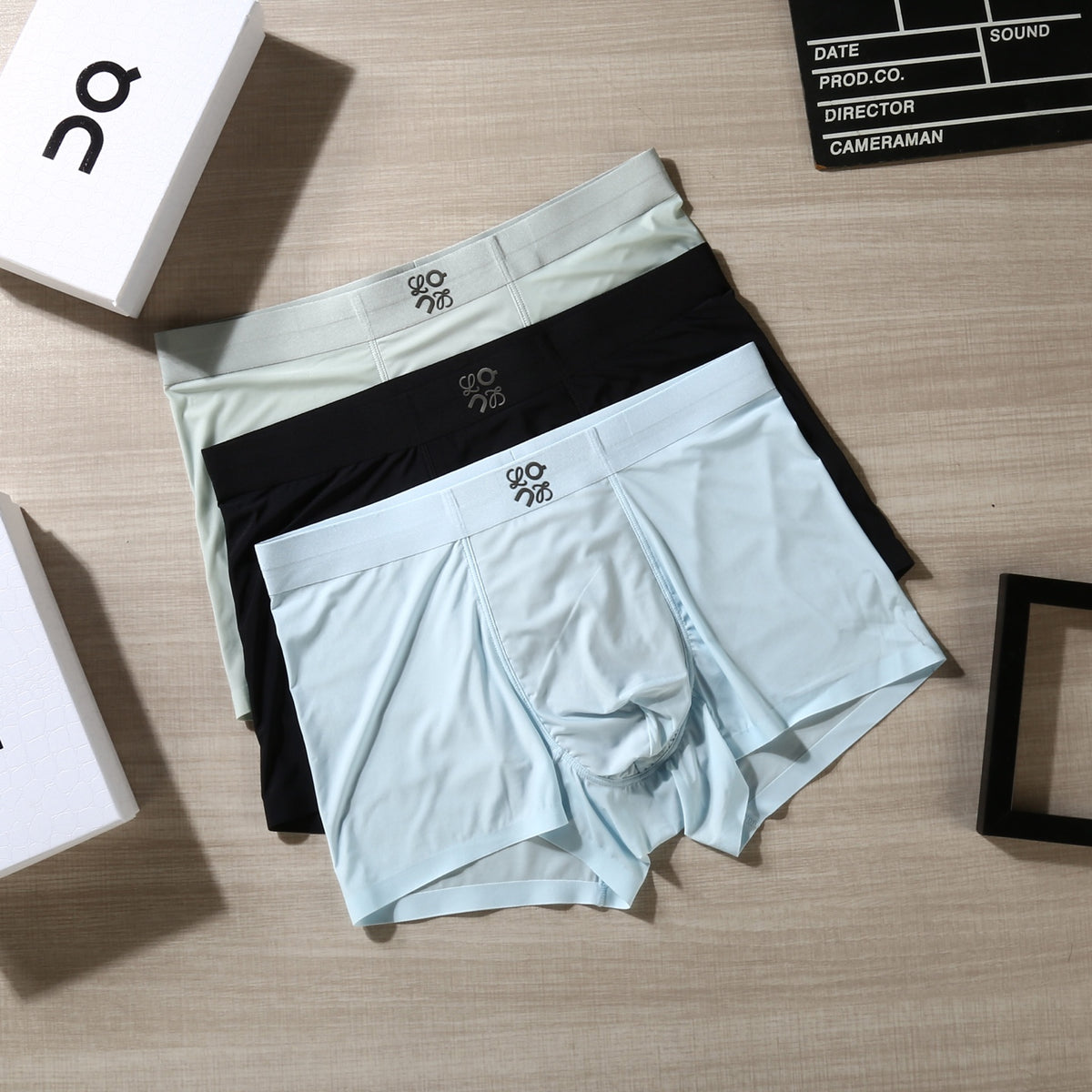 On Clean Logo Waistbands Men's Boxer Briefs - 3-Piece Box