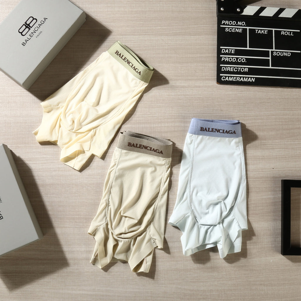Balenciaga Contrast Wordmarks Men's Boxer Briefs - 3-Piece Box