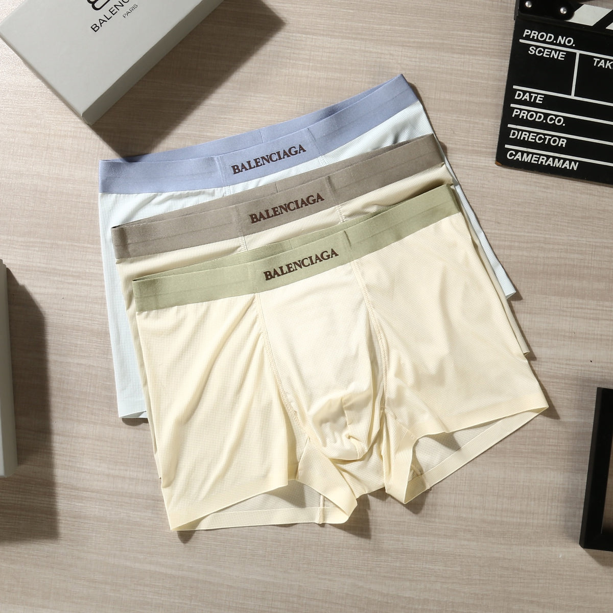 Balenciaga Contrast Wordmarks Men's Boxer Briefs - 3-Piece Box