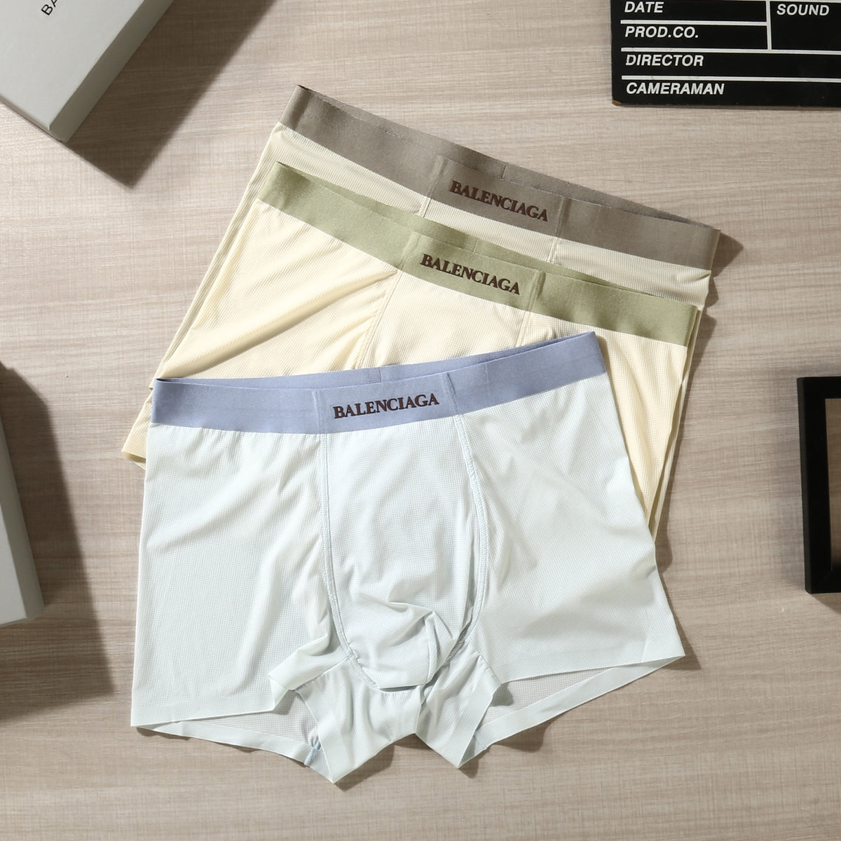 Balenciaga Contrast Wordmarks Men's Boxer Briefs - 3-Piece Box