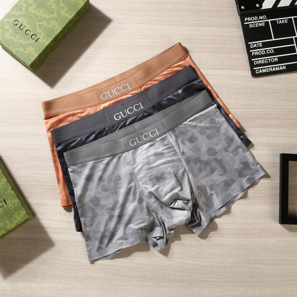 Gucci Tonal Logo Waistbands Men's Boxer Briefs - 3-Piece Box