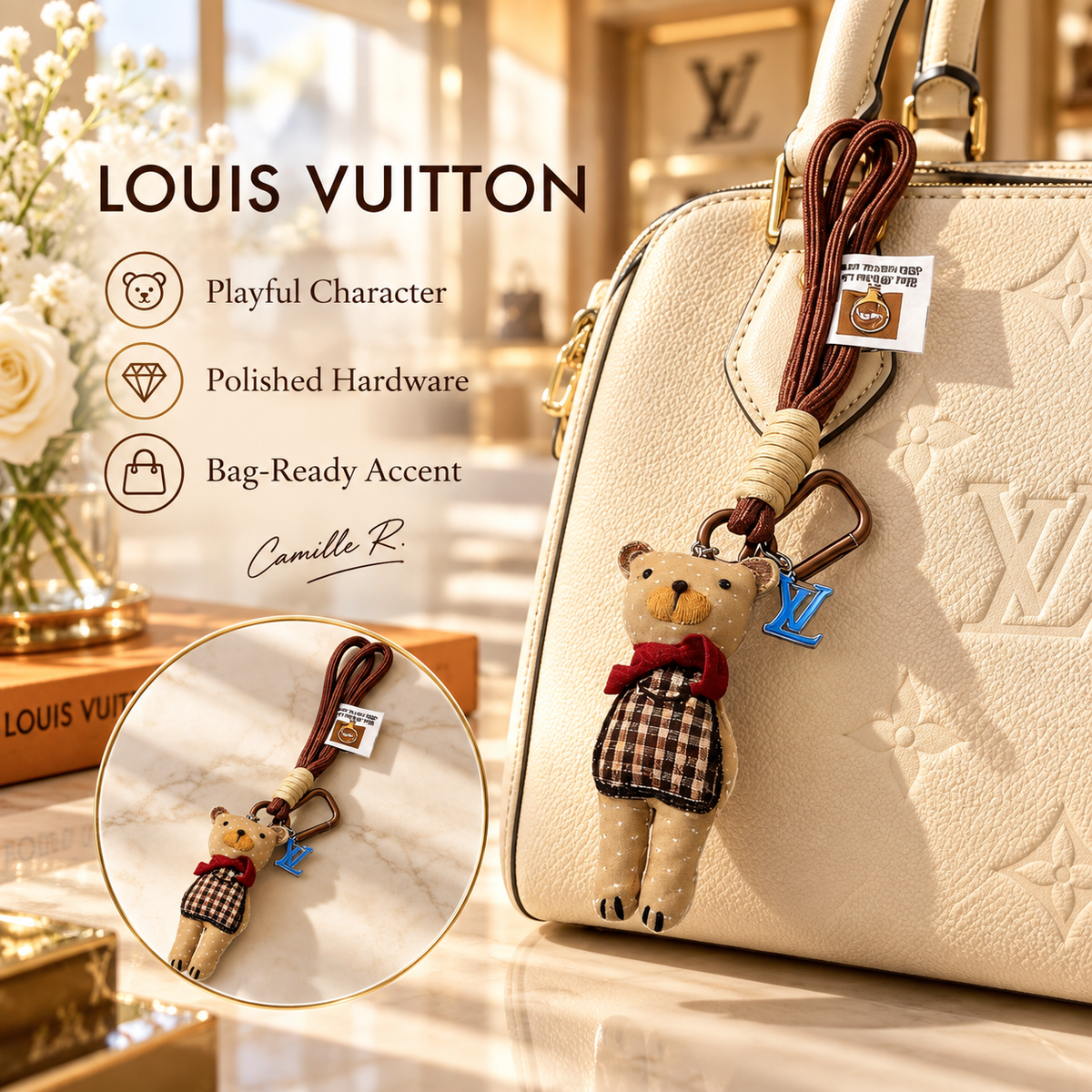 Louis Vuitton bag motif keychain Design 049 lifestyle featured image