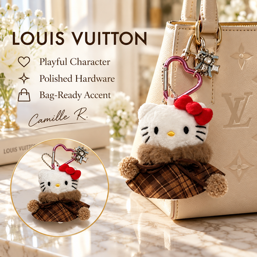 Louis Vuitton brown plaid cat keychain Design 068 lifestyle featured image