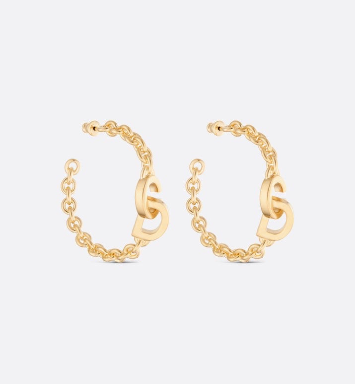 Pearl-Style Motif Statement Earrings in Polished Metal-Tone with Pearl-Style Detail – Design 001 main product view