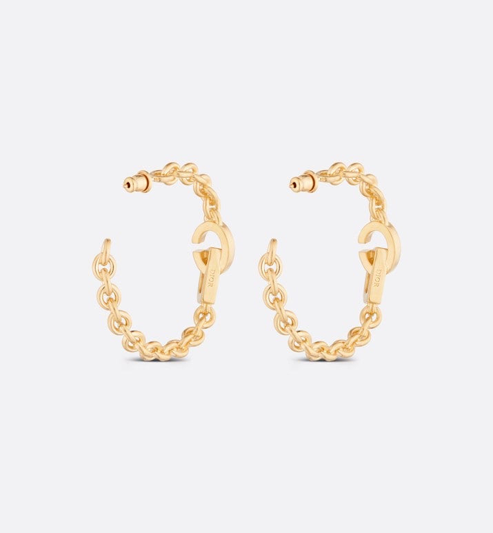 Pearl-Style Motif Statement Earrings in Polished Metal-Tone with Pearl-Style Detail – Design 001 side detail