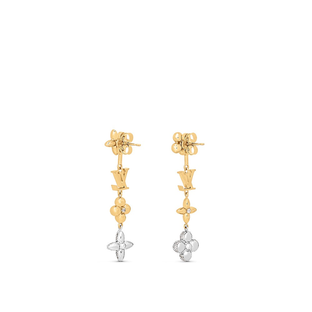 Geometric Emblem Stud Earrings in Polished Metal-Tone – Design 012 detail view